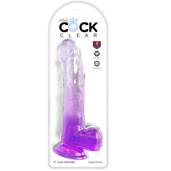 DILDO REALÍSTICO CLEAR COM TESTÍCULOS (ROXO) | 20.3 CM 1 DILDO REALÍSTICO CLEAR COM TESTÍCULOS (ROXO) | 20.3 CM