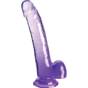 DILDO REALÍSTICO CLEAR COM TESTÍCULOS (ROXO) | 20.3 CM 2 DILDO REALÍSTICO CLEAR