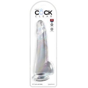 DILDO REALÍSTICO CLEAR COM TESTÍCULOS (TRANSPARENTE) | 19 CM - Image 2
