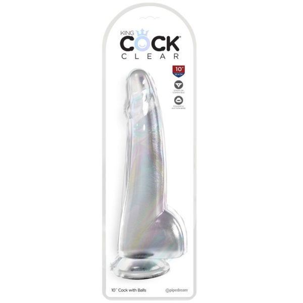 DILDO REALÍSTICO CLEAR COM TESTÍCULOS (TRANSPARENTE) | 19 CM