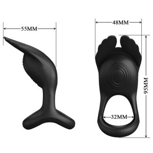 ANEL PARA O PÉNIS SILAS COM 7 VIBRAÇÕES (PRETO) - Image 6