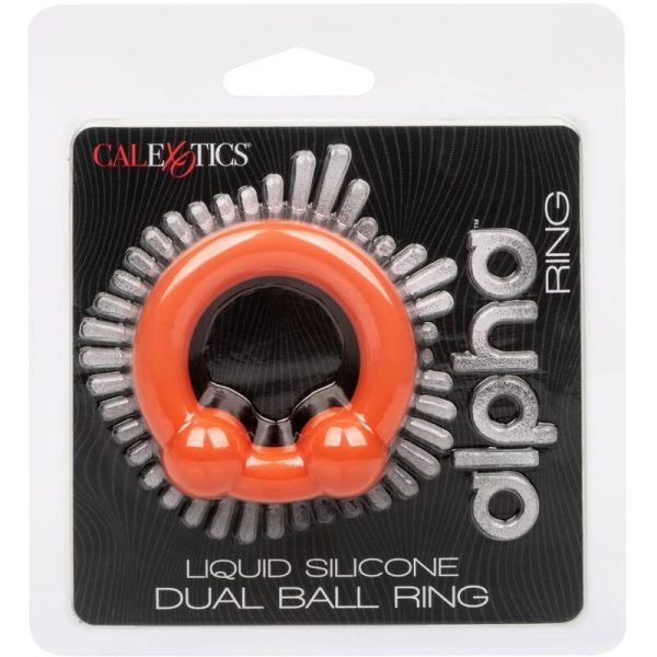 ANEL PARA O PÉNIS ALPHA DOUBLE BALL (LARANJA)