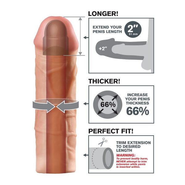 FANTASY X- TENSIONS - MEGA 2 EXTENSIÓN FLESH PARA EL PENE 2