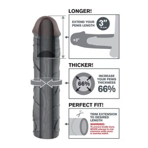 MANGA EXTENSORA PARA O PÉNIS X-TENSIONS MEGA 3 (PELE ESCURA) - Image 3