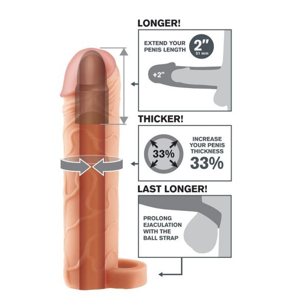 MANGA EXTENSORA PARA O PÉNIS X-TENSIONS PERFECT 2 CORREIA (PELE CLARA)