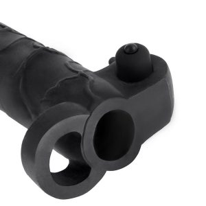 MANGA EXTENSORA PARA O PÉNIS REAL FEEL 2 COM VIBRADOR (PELE ESCURA) - Image 4