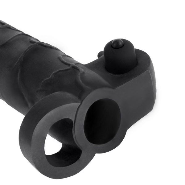 MANGA EXTENSORA PARA O PÉNIS REAL FEEL 2 COM VIBRADOR (PELE ESCURA)