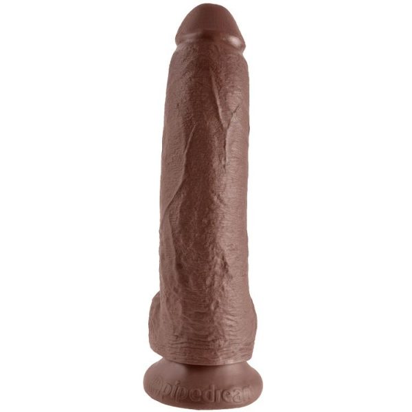 DILDO REALÍSTICO KING COCK #9 COM TESTÍCULOS (PELE ESCURA) | 22.9 CM