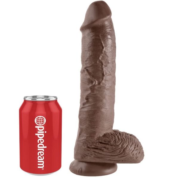 DILDO REALÍSTICO KING COCK #10 COM TESTÍCULOS (PELE ESCURA) | 25.4 CM 2 DILDO REALÍSTICO KING COCK #10 COM TESTÍCULOS (PELE ESCURA) | 25.4 CM
