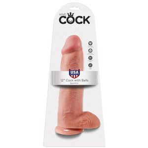 DILDO REALÍSTICO KING COCK #12 COM TESTÍCULOS | 30.48 CM 5 DILDO REALÍSTICO KING