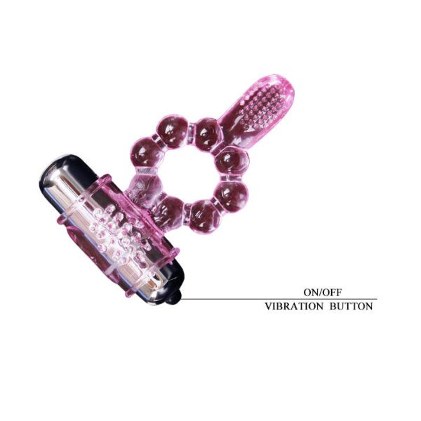 BAILE - ANILLO SILICONA 10 RITMOS LENGUA CON VIBRACIÓN ROSA