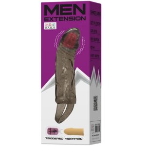 BAILE - FUNDA EXTENSORA PENE CON VIBRACIÓN Y STRAP PARA TESTÍCULOS 13.5 CM - Image 2