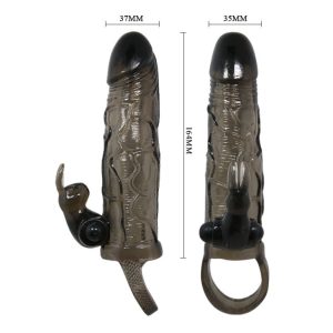 BAILE - BRAVE MAN FUNDA REALISTICA PENE CON RABBIT 16.5 CM NEGRO - Image 5