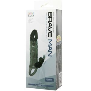 BAILE - BRAVE MAN FUNDA REALISTICA PENE CON RABBIT 16.5 CM NEGRO - Image 9
