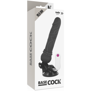 VIBRADOR REALÍSTICO BASECOCK PRETO (COM COMANDO) | 19,5 CM - Image 4