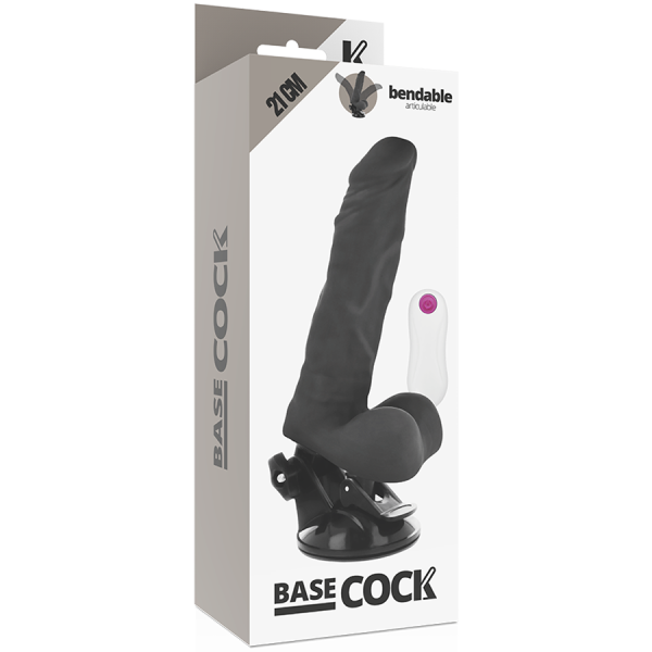 VIBRADOR REALÍSTICO ARTICULÁVEL PRETO (COM COMANDO) | 21 CM