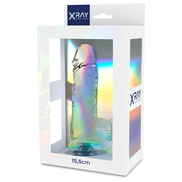 DILDO REALÍSTICO X RAY (TRANSPARENTE) | 15,5 CM