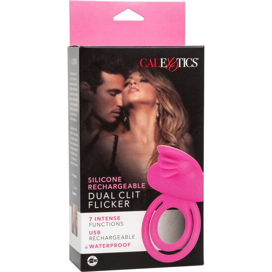 ANEL PARA O PÉNIS DUAL CLIT FLICKER (ROSA)