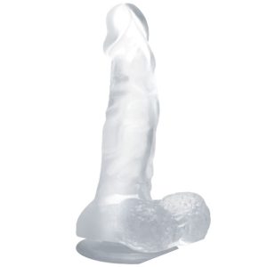 BAILE - DILDO REALÍSTICO CON VENTOSA Y TESTÍCULOS 16.7 CM TRANSPARENTE - Image 1