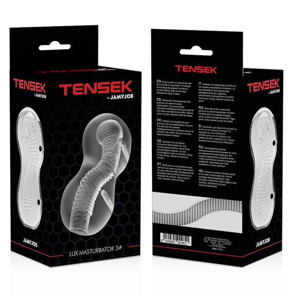 MASTURBADOR MASCULINO TENSEK 3 (TRANSPARENTE)