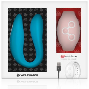 VIBRADOR PARA CASAL WEARWATCH COM CONTROLO REMOTO (AZUL / ROSA) - Image 7