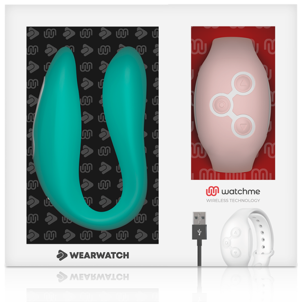 VIBRADOR PARA CASAL WEARWATCH COM CONTROLO REMOTO (AQUAMARINE / ROSA)