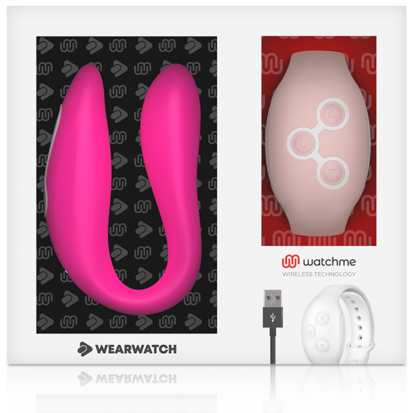 VIBRADOR PARA CASAL WEARWATCH COM CONTROLO REMOTO (FÚCSIA / ROSA)