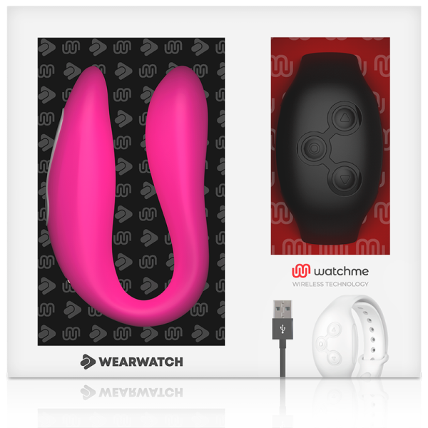 VIBRADOR PARA CASAL WEARWATCH COM CONTROLO REMOTO (FÚCSIA / AZEVICHE)
