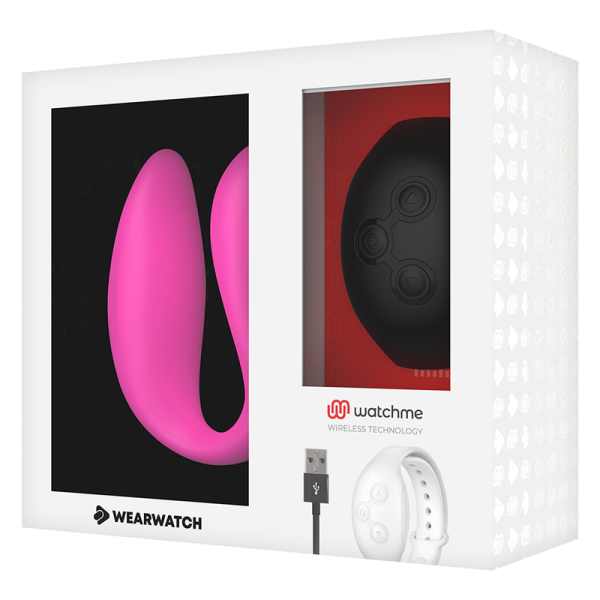 VIBRADOR PARA CASAL WEARWATCH COM CONTROLO REMOTO (FÚCSIA / AZEVICHE)