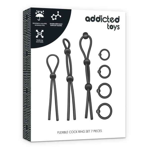 KIT DE 7 ANÉIS PARA O PÉNIS ADDICTED TOYS