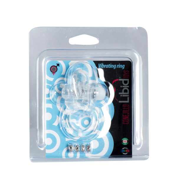 ANEL VIBRATÓRIO CONEJILLO TRANSPARENTE LIBID TOYS