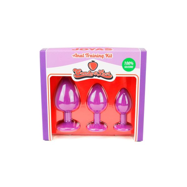 CONJUNTO DE JOIAS PARA TREINO ANAL ROXO CANDY LUST