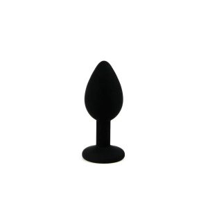 PLUG ANAL DE SILICONE PEQUENO COM JOIA PRETO CANDY LUST - Image 3