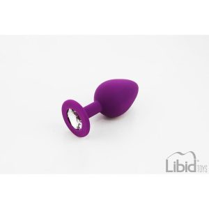 PLUG ANAL DE SILICONE COM JOIA ROXO CANDY LUST - Image 1