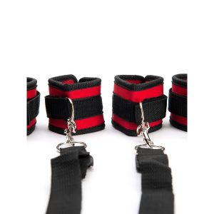 CONJUNTO DE RESTRIÇÕES PARA CAMA ARGUS FETISH PRETO E VERMELHO ARGUS TOYS - Image 5
