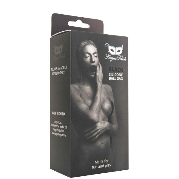 MORDAÇA COM BOLA DE SILICONE PRETA ARGUS FETISH ARGUS TOYS