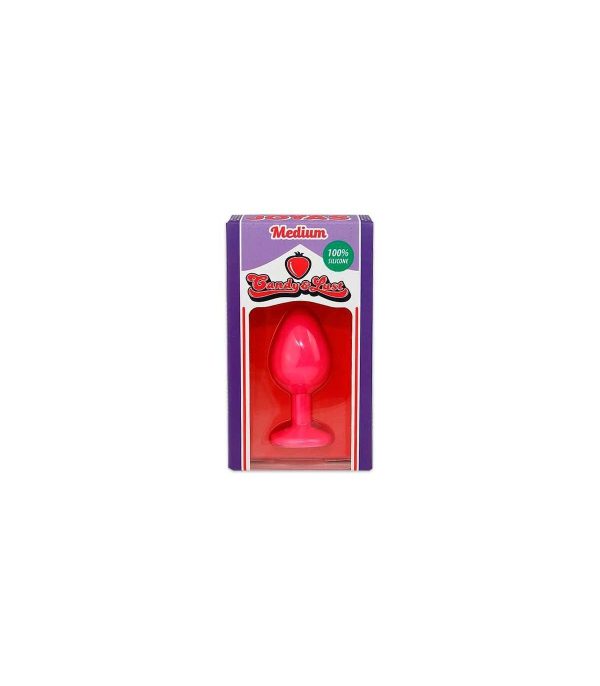 PLUG ANAL DE SILICONE COM JOIA ROSA CANDY LUST