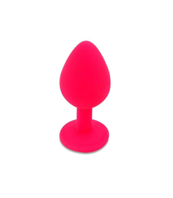 PLUG ANAL DE SILICONE COM JOIA ROSA CANDY LUST