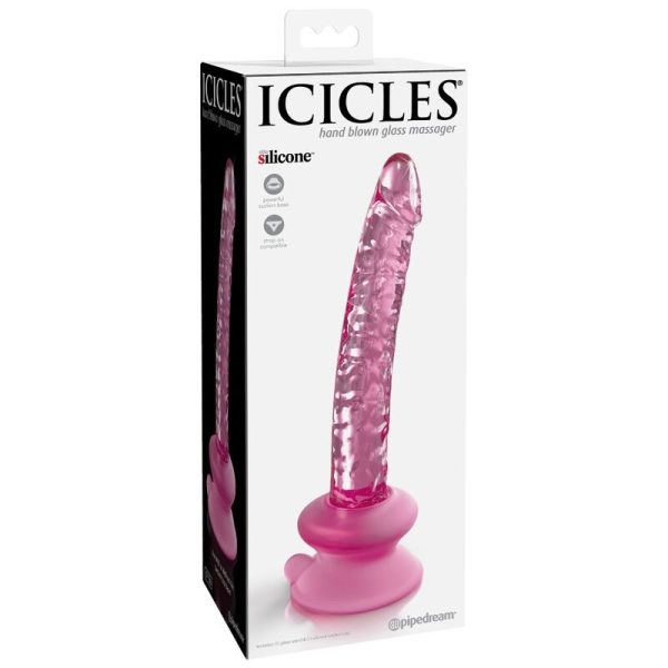DILDO DE VIDRO COM VENTOSA ICICLES N. 86