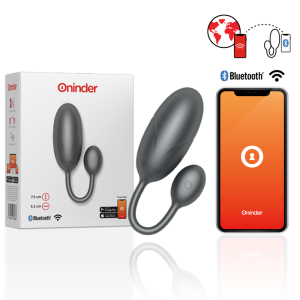 ONINDER - TOKYO HUEVO VIBRADOR NEGRO 7.5 X 3.2 CM - APP GRATUITA - Image 1