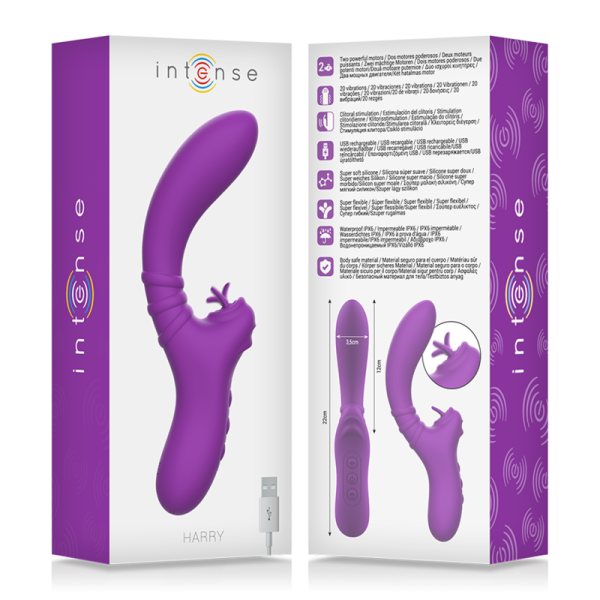VIBRADOR COM LÍNGUA HARRY (ROXO)