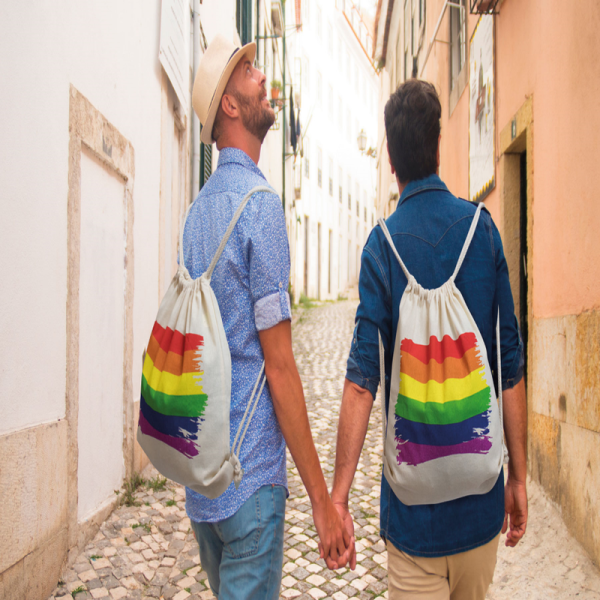 MOCHILA DE ALGODÃO BANDEIRA LGBT
