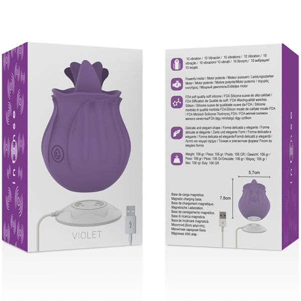 ESTIMULADOR DE CLÍTORIS COM LÍNGUA VIOLET (BASE MAGNÉTICA)
