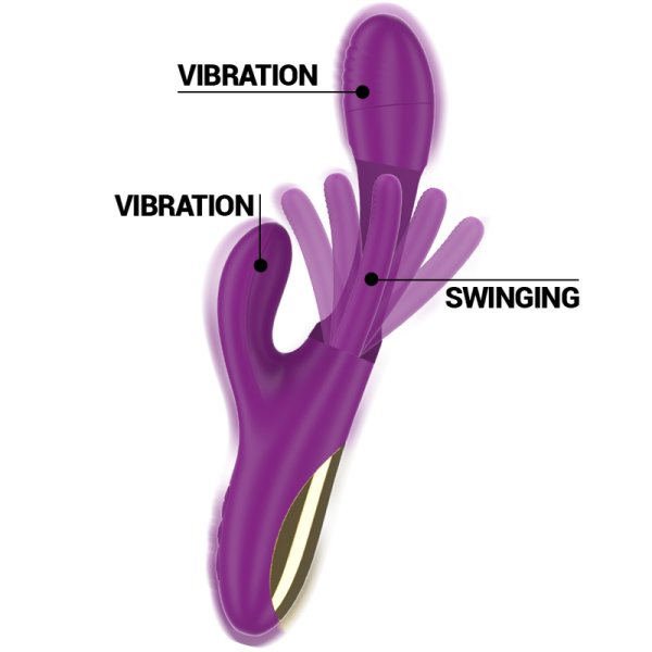 VIBRADOR RABBIT APOLO COM LÍNGUA (ROXO)