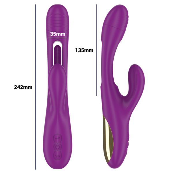 VIBRADOR RABBIT APOLO COM LÍNGUA (ROXO)