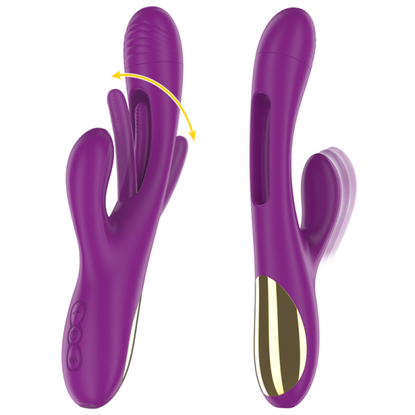 VIBRADOR RABBIT APOLO COM LÍNGUA (ROXO)