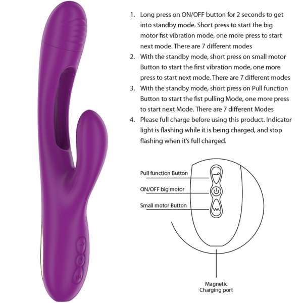 VIBRADOR RABBIT APOLO COM LÍNGUA (ROXO)