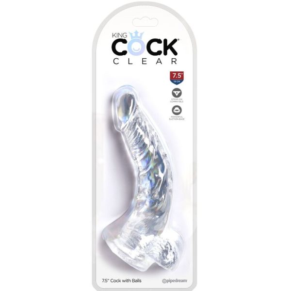 DILDO REALÍSTICO CLEAR CURVADO (TRANSPARENTE) | 16.5 CM