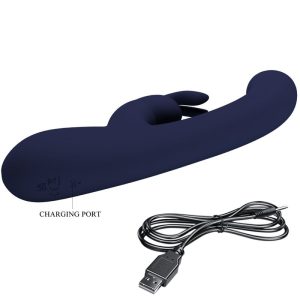 VIBRADOR RABBIT LAMAR COM MINI ECRÃ (AZUL) - Image 7