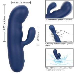 VIBRADOR RABBIT CASHMERE SILK DUO (AZUL) - Image 9